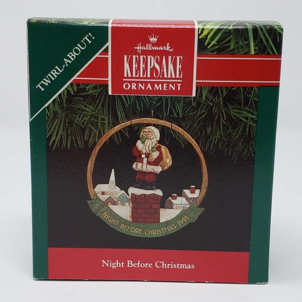 Hallmark 1991 Night Before Christmas Handcrafted Keepsake Holiday Ornament